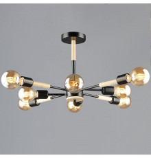 Люстра на штанге 99960 99960-0.3-08 BK+WOOD