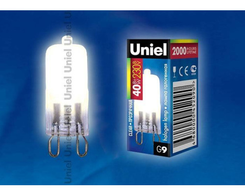 Лампа галогеновая Uniel  G9 40Вт 3000K 00573