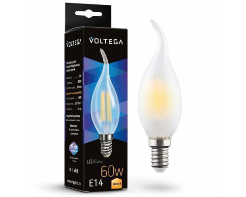 Лампа светодиодная Voltega Candel wind matt 6W E14 6Вт 3000K 7210