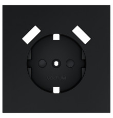 Накладка для розетки с заземлением и со шторками и 2хUSB type A Voltum S70 VLS000907