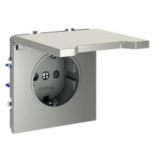 Розетка с заземлением и со шторкой, без рамки с крышкой Voltum S70 VLS040305