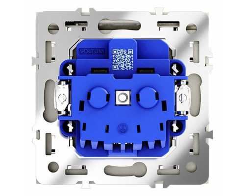 Розетка с заземлением и со шторкой, без рамки с крышкой Voltum S70 VLS040305