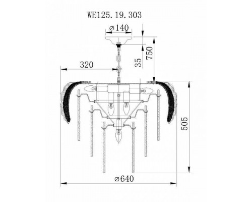 Подвесная люстра Wertmark Alexia WE125.19.303