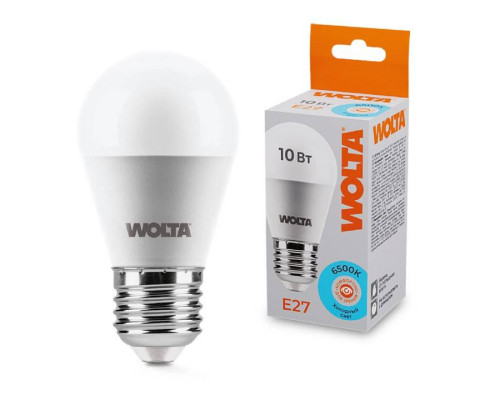 Лампа светодиодная Wolta  E27 10Вт 6500K 25W45GL10E27