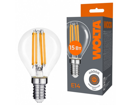 Лампа светодиодная Wolta  WF-G45-15W4KE14