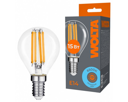 Лампа светодиодная Wolta  WF-G45-15W6KE14