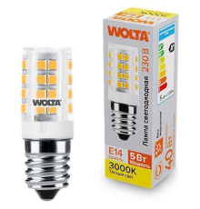 Лампа светодиодная Wolta  E14 5Вт 3000K WSTD-JCD-5W3KE14-C