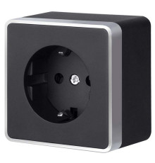 Розетка с заземлением Werkel Gallant (черный с серебром) W5071034