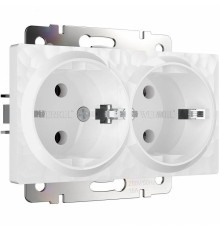 Розетка двойная с заземлением, без рамки Werkel Hammer W1272001 (белый)