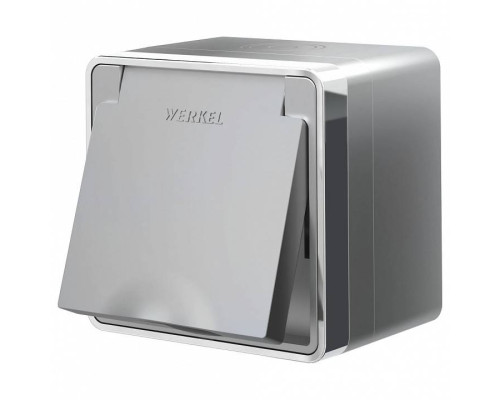 Розетка влагозащищенная с заземлением и с шторками Werkel Gallant W5071206