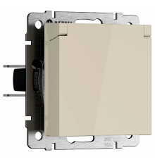 Розетка влагозащищенная с заземлением и со шторкой, без рамки с крышкой Werkel слоновая кость W1171203