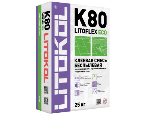 LITOFLEX К80 ECO клеевая смесь беспылевая 25kg