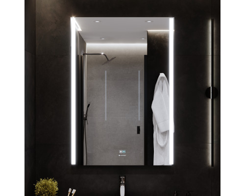 Зеркало LAPARET Electra 70*100 влагостойкое, подсветка, димер и антизапотевание (подогрев)