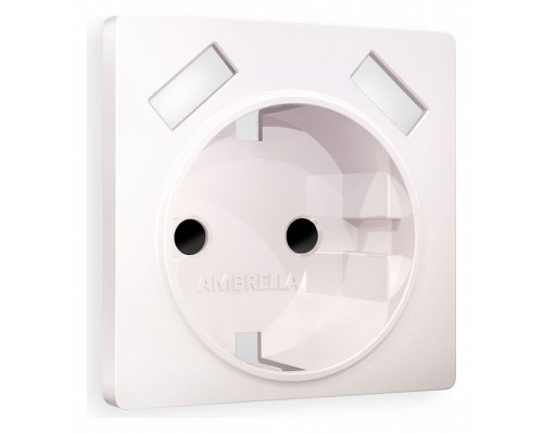 Накладка для розетки с заземлением и со шторками и 2хUSB type A Ambrella Volt Quant AP2090