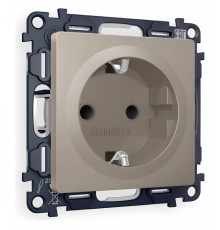 Розетка с заземлением и со шторкой, без рамки Ambrella Volt Quant MA367010