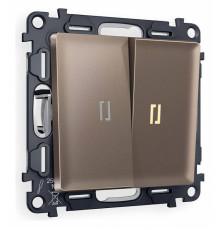 Выключатель двухклавишный с подсветкой без рамки Ambrella Volt Quant MA634010