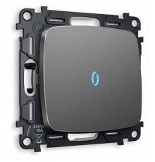 Выключатель проходной одноклавишный с подсветкой без рамки Ambrella Volt Quant MO652040