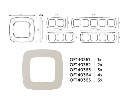 Рамка на 1 пост Ambrella Volt Ecta OF140361