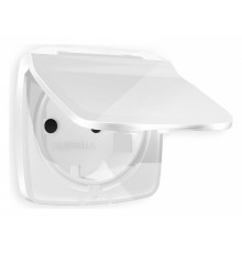 Накладка для розетки влагозащищенной с заземлением и со шторками с крышкой Ambrella Volt Quant OP1080