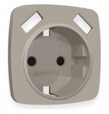 Накладка для розетки с заземлением и со шторками и 2хUSB type A Ambrella Volt Quant OP3690