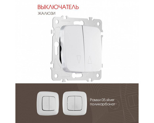 Выключатель для жалюзи без рамки Arte Milano 205 205.38-2.silver