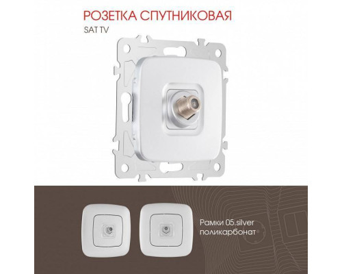 ТВ-розетка без рамки Arte Milano am-205 205.42-1.silver