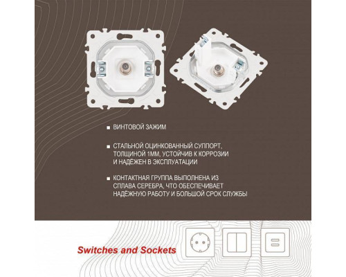 ТВ-розетка без рамки Arte Milano am-205 205.42-1.white