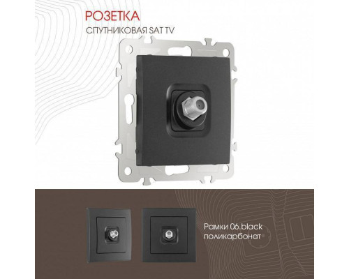 ТВ-розетка без рамки Arte Milano am-206 206.42-1.black