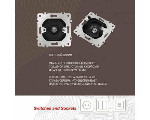 ТВ-розетка без рамки Arte Milano am-206 206.42-1.black