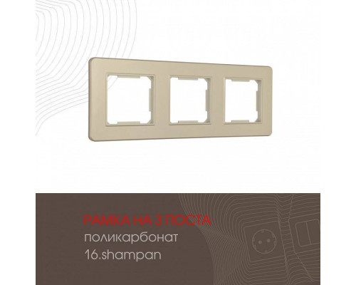 Рамка на 3 поста Arte Milano am-502.16 502.16-3.shampan