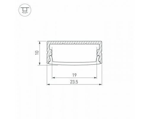 Профиль накладной Arlight ARH-WIDE-H10-2000 ANOD 016142