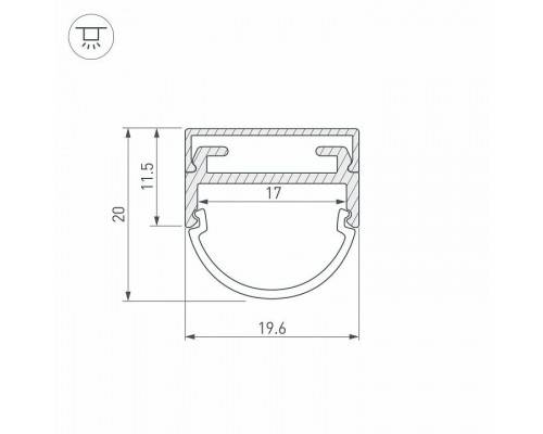 Профиль накладной Arlight ARH-WIDE-B-H20-2000 ANOD 016188