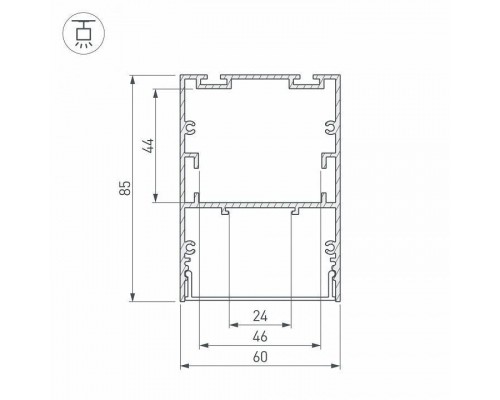 Профиль подвесной Arlight ARH-LINE-6085-2000 ANOD 018508