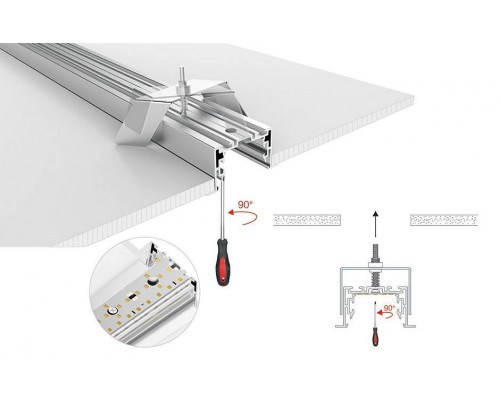 Профиль Arlight S2-LINIA69-F-2500 ANOD+OPAL 021177