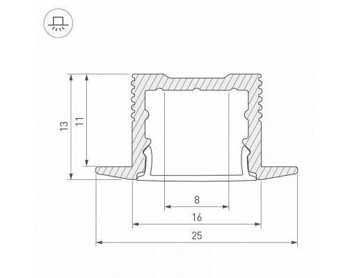 Профиль встраиваемый Arlight SL-SLIM 037114