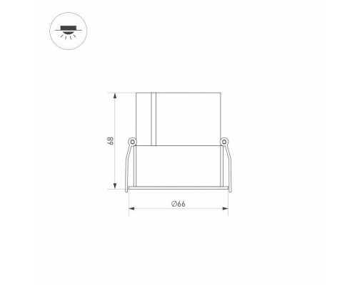 Встраиваемый светильник Arlight ATLAS-R100-10W Black 3000K 037184