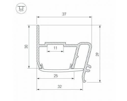 Профиль для контурной подсветки натяжного потолка Arlight STRETCH 040702