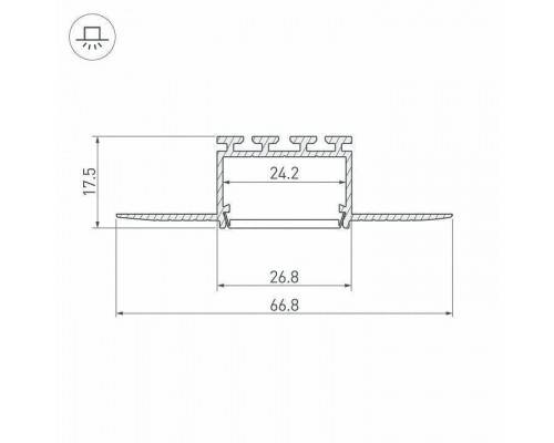Профиль встраиваемый Arlight PLS 044849