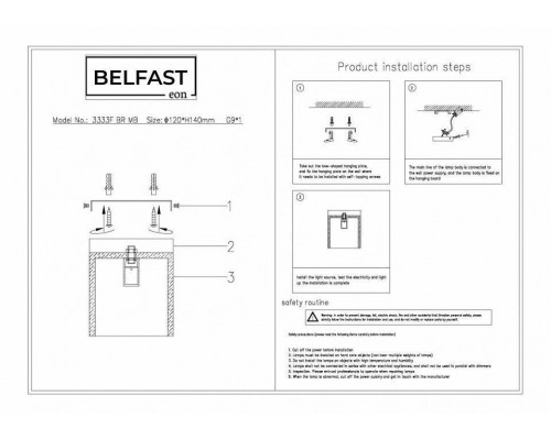 Накладной светильник Belfast Ravenhill 3333F BR MB