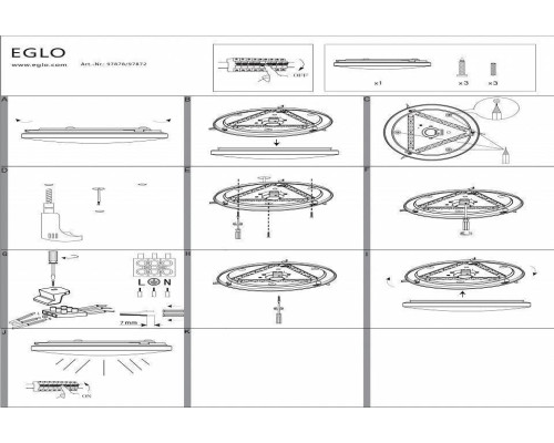Светильник накладной Eglo Frania 11.5 Вт 280 мм 97872