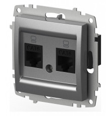 Розетка двойная Ethernet RJ-45 без рамки Elbi Eleсtriс Zena Vega 609-011000-248