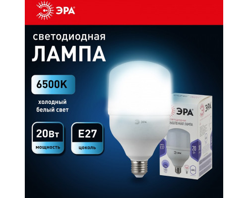 Лампа светодиодная Эра  LED POWER T80-20W-6500-E27