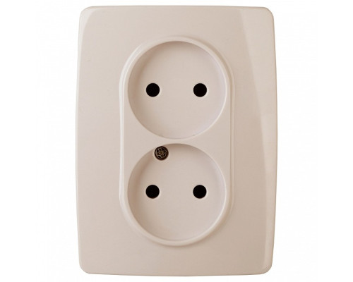 Розетка двойная без заземления Эра Эра 12 12-2107-02