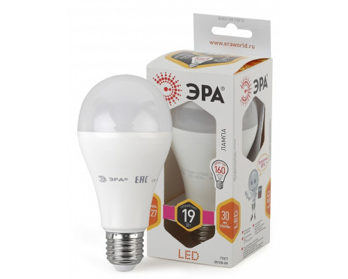Лампа светодиодная Эра Стандарт LED A65-19W-827-E27