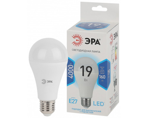 Лампа светодиодная Эра Стандарт LED A65-19W-840-E27