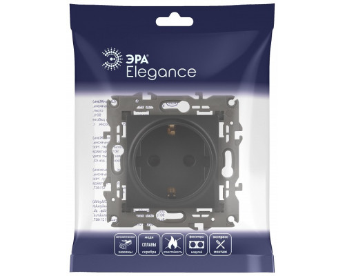 Розетка с заземлением, без рамки Эра Эра Elegance 14-2101-05