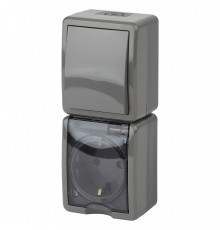 Блок с розеткой и выключателем Эра Эра Эксперт 11-7407-03