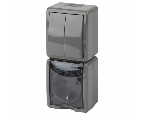 Блок с розеткой и выключателем Эра Эра Эксперт 11-7408-03