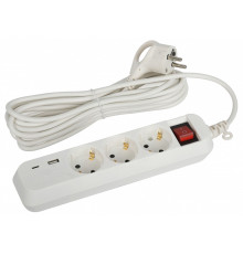 Удлинитель с выключателем Эра  UB-3es-5m-USB
