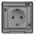 Розетка с заземлением и со шторкой, с крышкой Эра Эра Эксперт 11-2502-01